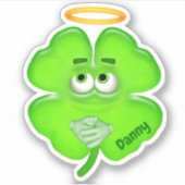 Gepersonaliseerde Angel Shamrock Sticker (Voorkant)