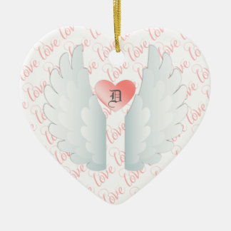 Gepersonaliseerde Angel Wings Keramisch Ornament