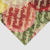 Gepersonaliseerde Antiek Rood Wit Roze Rozen Tissuepapier (Detail)