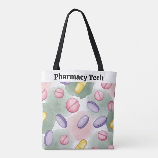 Gepersonaliseerde Apotheek Canvas tas Roze Paarse (Achterkant)