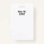 Gepersonaliseerde apotheektechnicus badge (Achterkant)