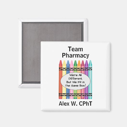 Gepersonaliseerde apotheektechnicus magneet (Voorkant / Achterkant)