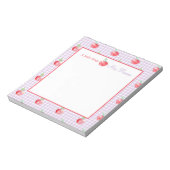 Gepersonaliseerde Apple Lavender Gingham leraar Notitieblok (Gedraaid)