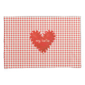 Gepersonaliseerde Applique Hearts Gingham Daisies Kussensloop (Voorkant-Rechts)