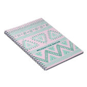 Gepersonaliseerde Aqua-Blauwgroen Tribal Pattern o Notitieboek (Rechterzijde)