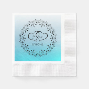 Gepersonaliseerde Aqua Blue Scratches Cocktail ser Servet