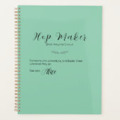 Gepersonaliseerde Aqua Easter Bunny Planner - Hop  (Voorkant)