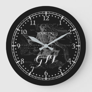 Gepersonaliseerde  aquarius constellation Zodiac Grote Klok