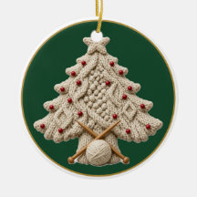Gepersonaliseerde Aran Kabelbrei Kerstboom