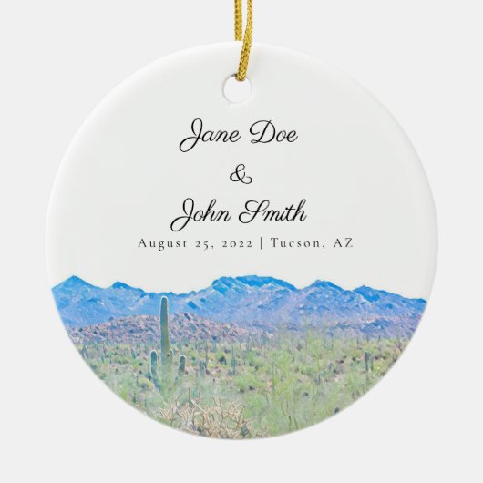 Gepersonaliseerde Arizona Desert Keramisch Ornament (Voorkant)