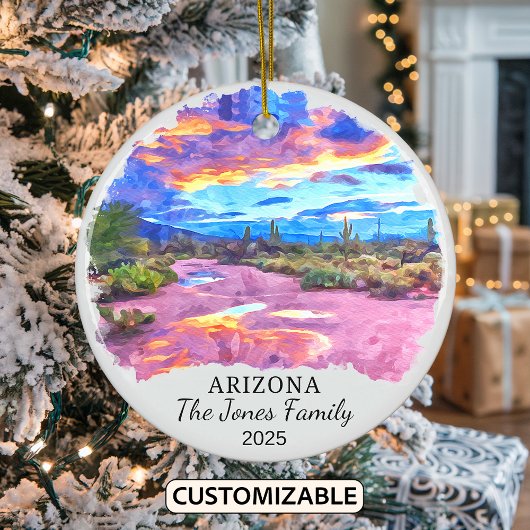 Gepersonaliseerde Arizona State Kerstmis Keramisch Ornament