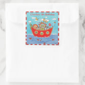 Gepersonaliseerde Ark van Noach Vierkante Sticker (Tas)