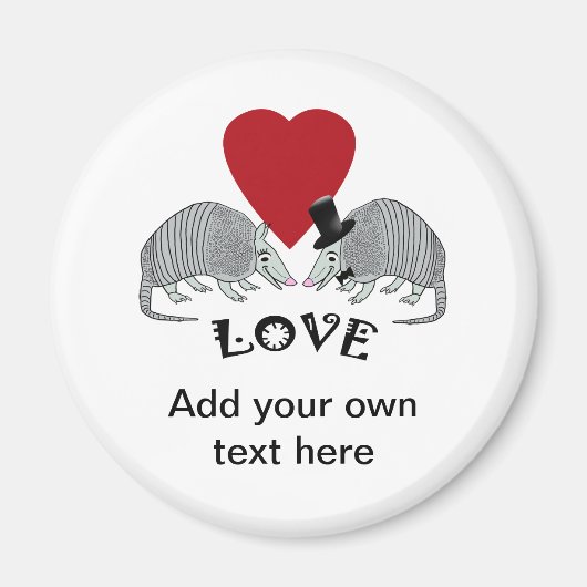 Gepersonaliseerde Armadillo Love Magnet Magneet (Voorkant)