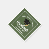 Gepersonaliseerde Army Green Afstuderen Graduation Servet (Hoek)