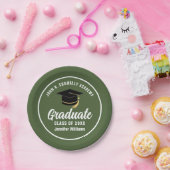 Gepersonaliseerde Army Green Graduation Party Papieren Bordje (Feest)