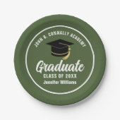 Gepersonaliseerde Army Green Graduation Party Papieren Bordje (Voorkant)