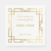 Gepersonaliseerde Art Deco Classic Goud Lijst Quot Servet (Voorkant)
