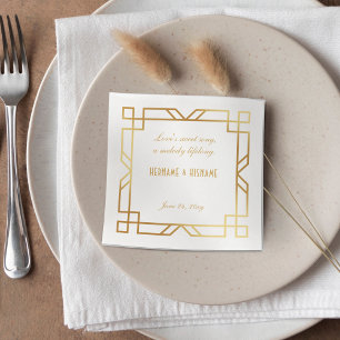 Gepersonaliseerde Art Deco Classic Goud Lijst Quot Servet