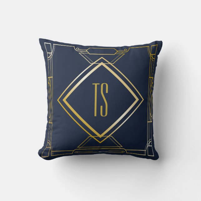 Gepersonaliseerde Art Deco-kussen / Pillow Kussen (Voorkant)