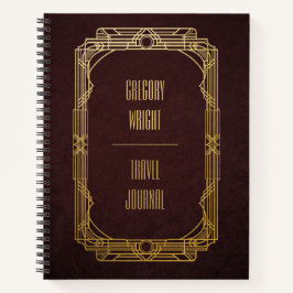 Gepersonaliseerde Art Deco Travel Journal Notitieboek