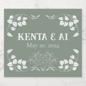 Gepersonaliseerde Art Nouveau Sparkling Wijnetiket (Enkel label)