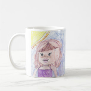 Gepersonaliseerde artwork tekeningen kind naar dez koffiemok