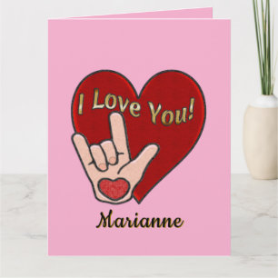 Gepersonaliseerde ASL Ik Hou van Jou Kaart