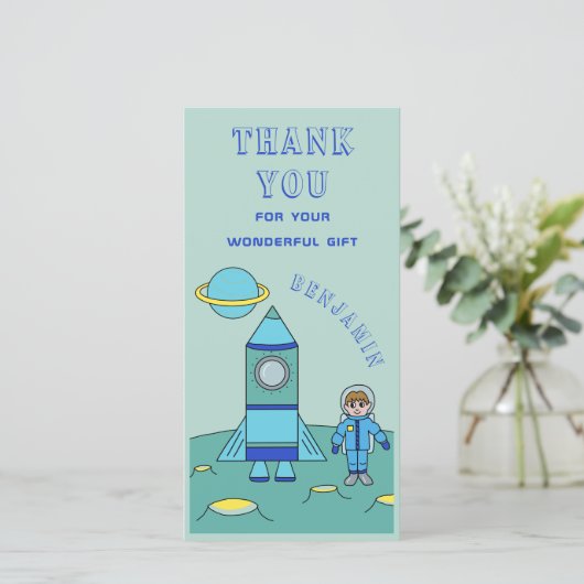 Gepersonaliseerde Astronaut Boy in Space Bedankt