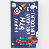 Gepersonaliseerde astronaut buitenruimte Happy Bir Spandoek (Verticaal)