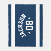Gepersonaliseerde atleet Naam en nummer Navy Blue Fleece Deken (Voorkant)