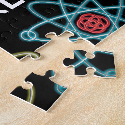 Gepersonaliseerde Atoomstructuur Patroonwetenschap Legpuzzel (Zijkant)