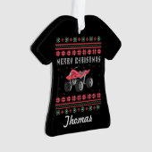 Gepersonaliseerde ATV Ugly KerstSweater Ornament (voorkant)