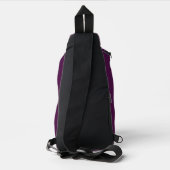 Gepersonaliseerde aubergine paarse vaste vlakte sling bag (Achterkant)