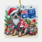 Gepersonaliseerde Australian Cattle Dog Kerstmis Keramisch Ornament (Voorkant)