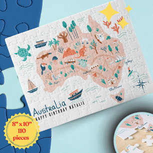 Gepersonaliseerde Australië Kaart Jigsaw Puzzel vo
