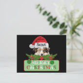 Gepersonaliseerde Australische Herder Vrolijk Kers Feestdagenkaart (Staand voorkant)