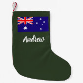 Gepersonaliseerde Australische vlag Kerstkous Kleine Kerstsok (Voorkant)