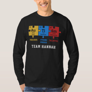 Gepersonaliseerde Autisme Chemie Elementen Puzzels T-shirt