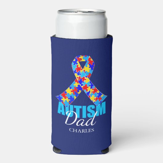 Gepersonaliseerde Autisme Papa Blauw (Seltzer Voorkant)