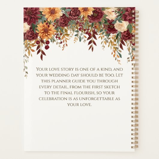 Gepersonaliseerde Autumn Wedding Organisator Plann Planner (Achterkant)