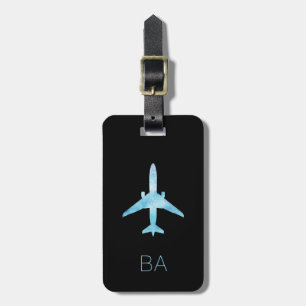Gepersonaliseerde Aviation Blauwe Vliegtuig Bagage Bagagelabel