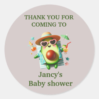 Gepersonaliseerde avocado Baby shower / Ronde Sticker