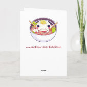 Gepersonaliseerde Axolotl en Ramen thema verjaarda Kaart (Achterkant)