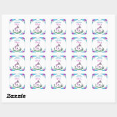 Gepersonaliseerde Axolotl Theme Girl's Birthday Vierkante Sticker (Vel)