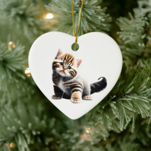 Gepersonaliseerde Aziatische Semi-Longhair Kitten Keramisch Ornament
