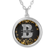 Gepersonaliseerde B-Initiaal naam Monogram Zilver