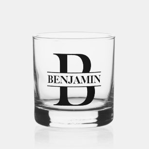 Gepersonaliseerde B Naam Custom Gift voor Hem Dad Whisky Glas
