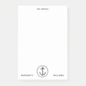 Gepersonaliseerde B&W Marine Anchor Design Post-it® Notes (Voorkant)
