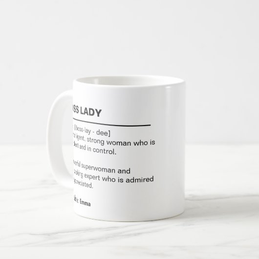 Gepersonaliseerde baas dame mok - Cadeaus voor baa (Voorkant links)