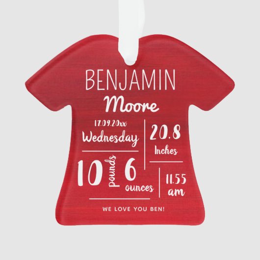 Gepersonaliseerde Baby aankondiging start kerst Ornament (voorkant)